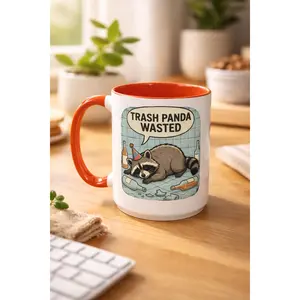 Trash Panda Wasted mug | Raccoon Illustration, 11oz 15oz