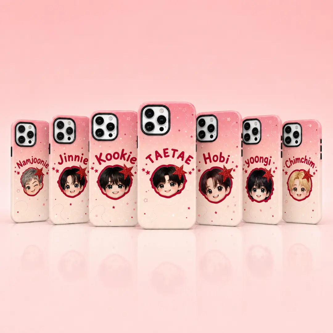 KPOP Phone Case, Bangtan'Inspired Idol, Ariann Aesthetic Phone Case, Korean Pop Fan Accessory, Cute Character Protective Case, Concert Gift