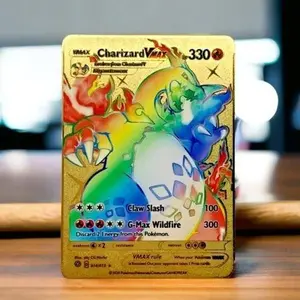 Charizard VMAX Rainbow Gold Metal Card Collectible Gift/Display Rainbow