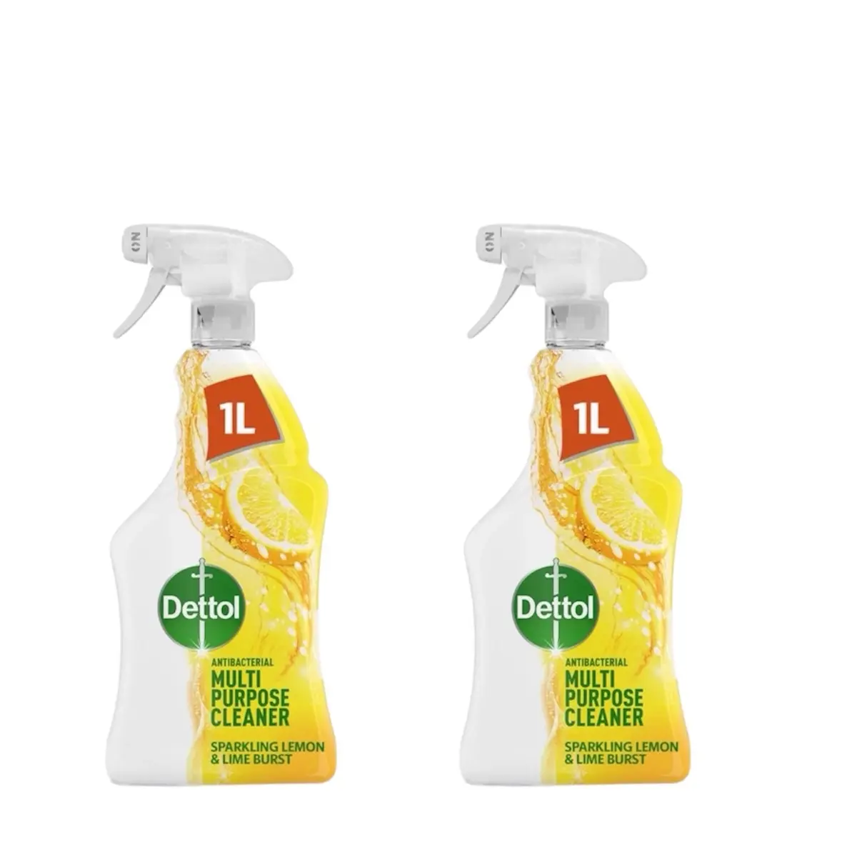 Dettol Antibacterial Disinfectant Multi Surface Spray Lemon & Lime, Pack of 2 - 1 Liter - Household Scented