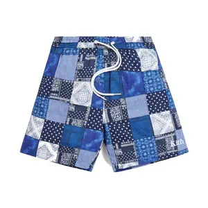 Kith Indigo Patchwork Hardaway Short Navy/Multi (men) by StockX