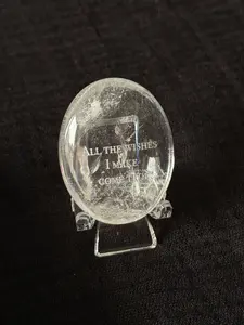 Original design natural white crystal mindfulness healing meditation stone Palm Stone All the wishes I make come true