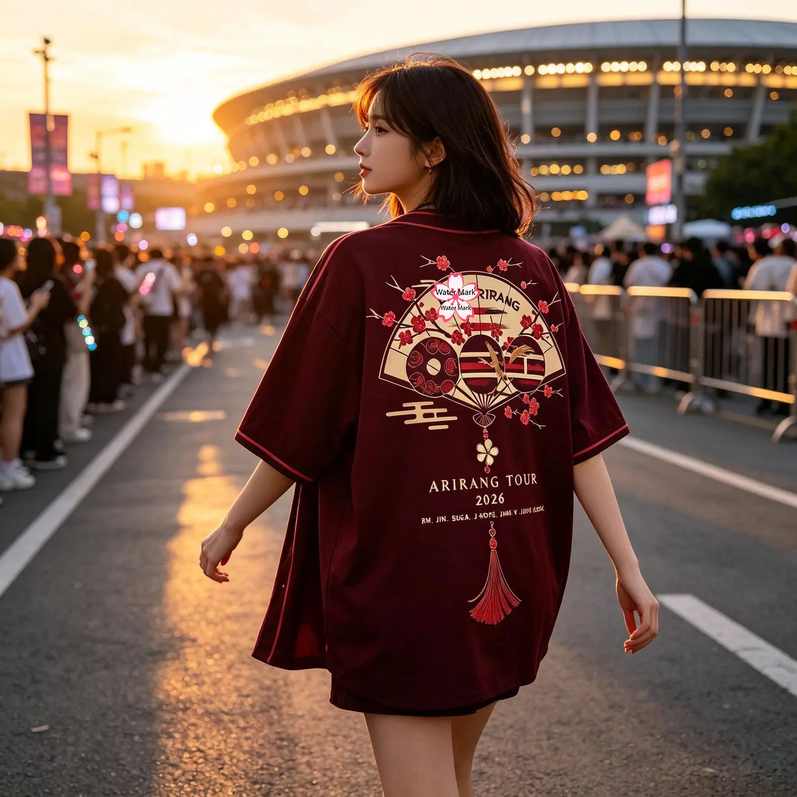 Custom Bangtan Baseball Jersey Arirang, Kpop Gift for Bangtan Fans, V-neck Bangtan Shirt, Bangtan World Tour 2026 Merch Army Jersey