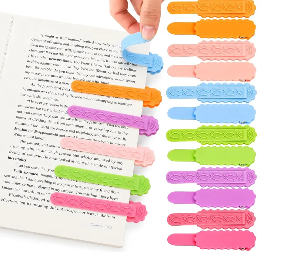 6 Automatic Bookmarks, Memory Automatic Reading Bookmark Clips, Cute Fish-Shaped Silicone Smart Bookmarks, Colorful Book Clips, Page Recording Reading Tools, Page Holders, Reading Accessories, Suitable For Both Men And Women, Ideal For Book Lovers home