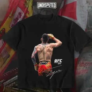 UNDISPUTED Ilia Topuria UFC 317 Heavy Cotton T-shirt El Matador VS Do Bronx MMA Fight Night Shirt Fan Apparel Pump Cover Direct-to-garment Printing Classic Menswear W0Z