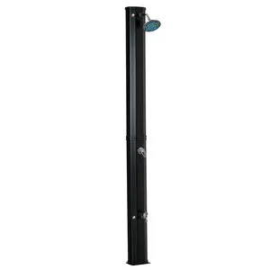 7ft Outdoor Solar Heated Shower with 360 Rotating Shower Head, Foot Shower Faucet, Temperature and Pressure Adjustable, Holds 9.2 Gallons for Backyard Pool