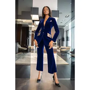 Nayra Bronze Velvet Single Breasted Suit