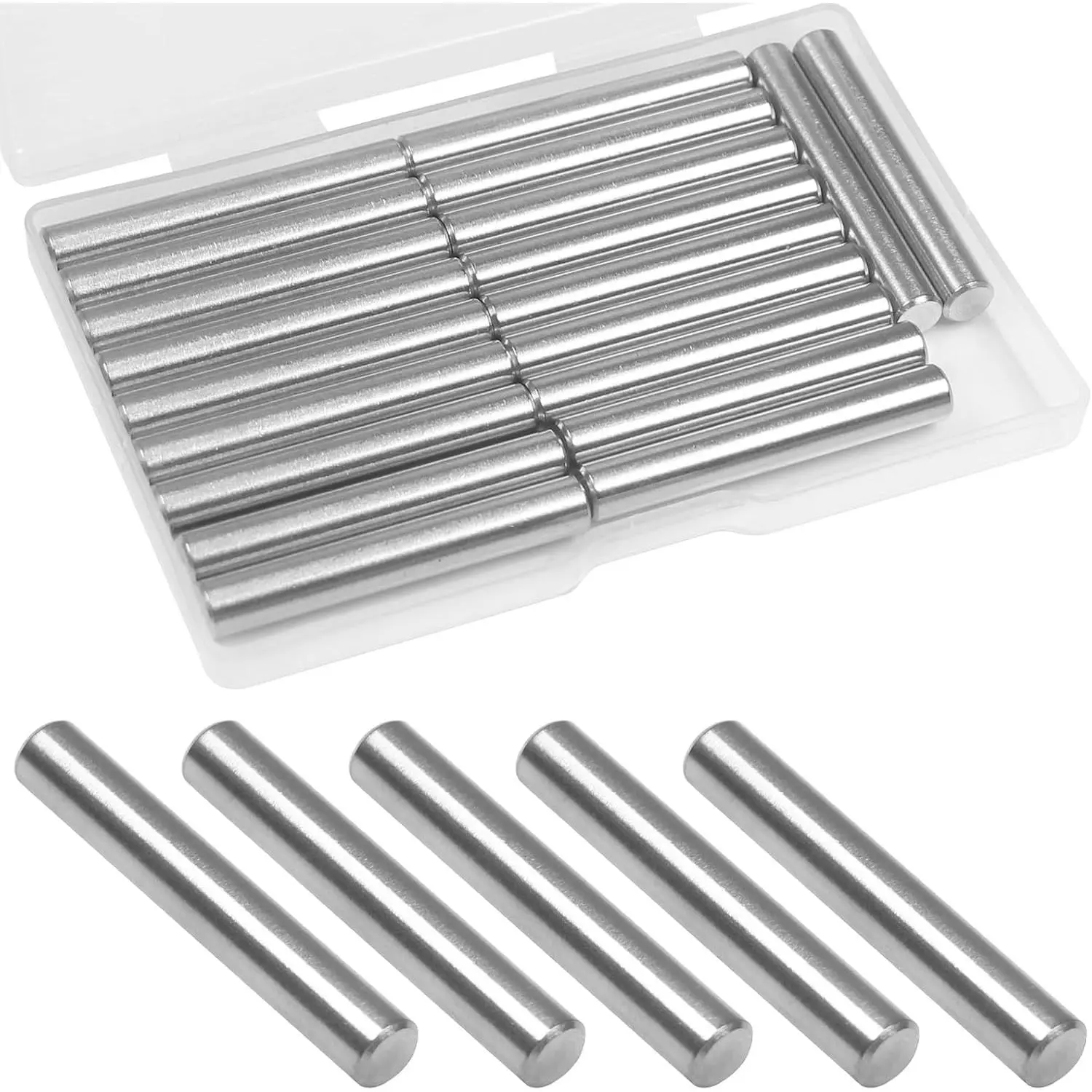 25 count 6mm x 40mm Shelves Dowel Pin,304 Stainless Steel Dowel Pin, Shelf Support Pegs Pin Metal Bookshelf Pegs Support for Cabinet Furniture Fixing Component Position