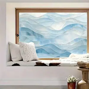 Artistic Glass Window Film, PVC Adhesive, Removable & Reusable, Privacy Protection, Easy Installation, Decorative Glass Sticker