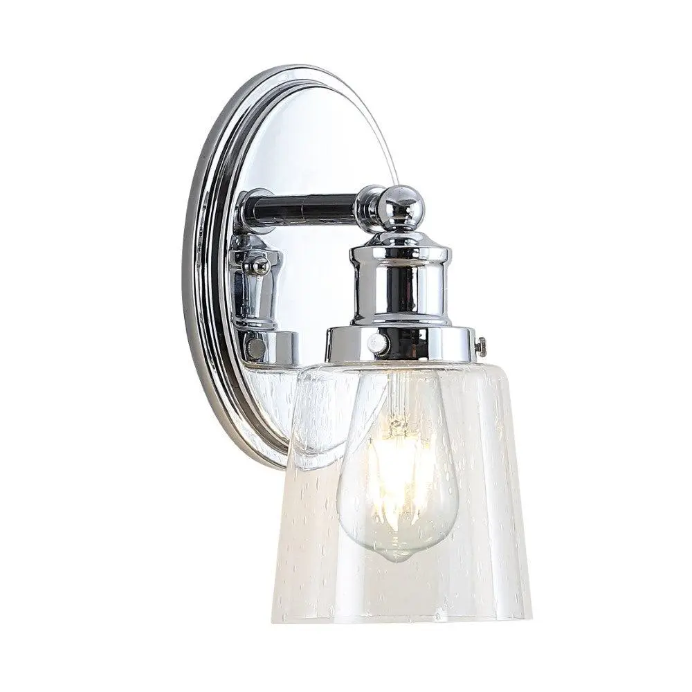 JONATHAN Y Beverly Farmhouse Iron-Seeded Glass Classic Cottage Dimmable LED Vanity Wall Sconce - Indoor Lighting, Decorative Wall Light, Home Decor Light for Living Room, Bedroom
