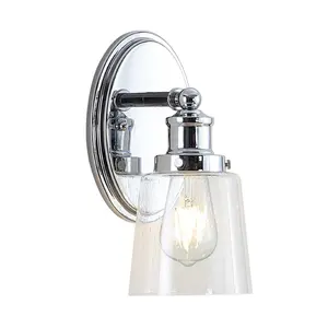 JONATHAN Y Beverly Farmhouse Iron/Seeded Glass Classic Cottage LED Vanity Light; for Living Room,Bedroom, Kitchen, Office