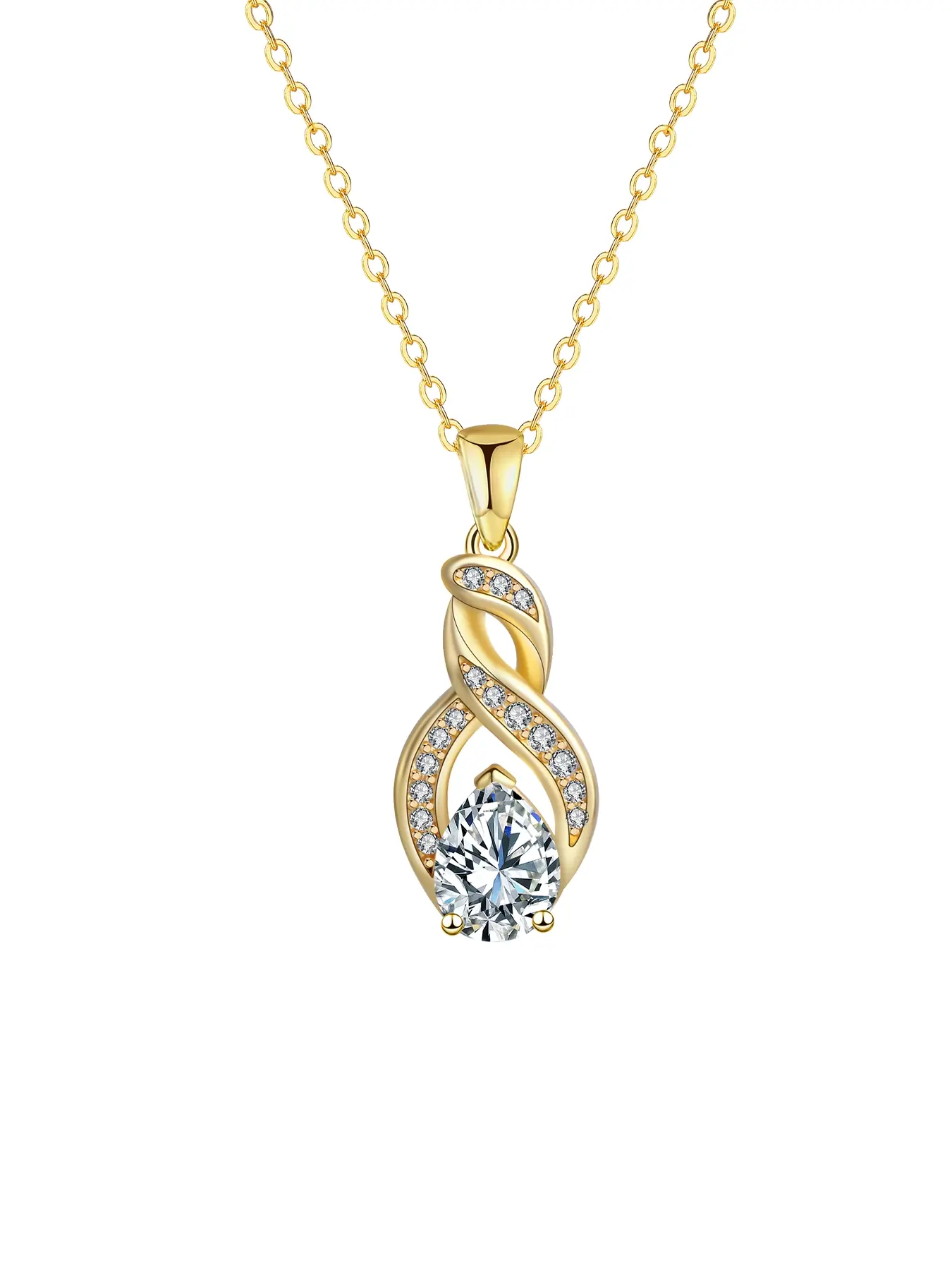 Infinity 18k Gold Plated Pendant Necklace for Women, Infinity Love Teardrop Necklace, Dainty Jewelry Anniversary for Wife, Mom