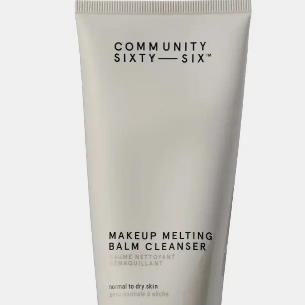 Community 66 Makeup Melting Balm Cleanser - 5.0 fl oz/150ml Balm Tube - Sweet Almond Oil, Colloidal Oatmeal - Hypoallergenic Facial Cleanser for Normal to Dry Skin Gentle Daily