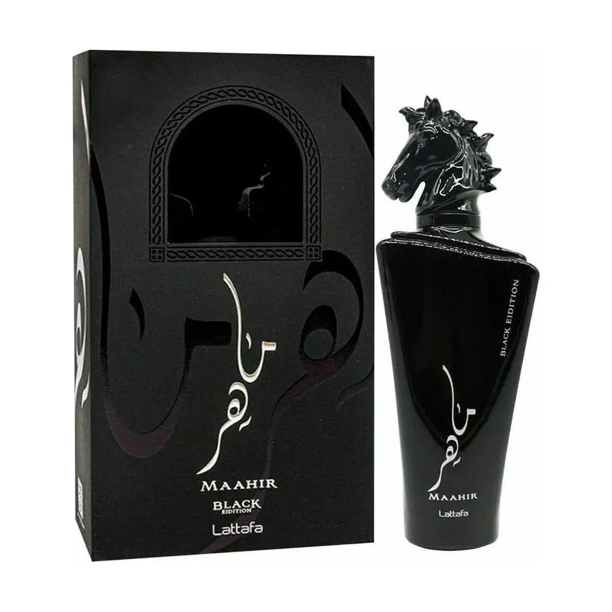 Lattafa Maahir Black Edition EDP, Aromatic Unisex Fragrance with Amber, Spice, and Leather Notes, Revitalizing Scent, 3.4 oz / 100ml, Edp Liquid Colognes