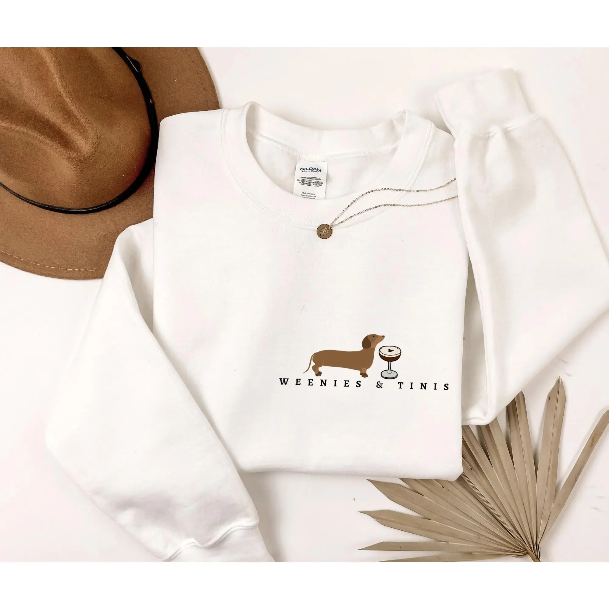 Dachshund and Martini Sweatshirt, Weenie and Martini, Funny Wiener Dog Top, Cute Dachshund Sweater, Dachshund Sweatshirt, Espresso Martini, Martini, Dachshund, Dogs, Pets, Cotton, Casual, Comfy, Classic