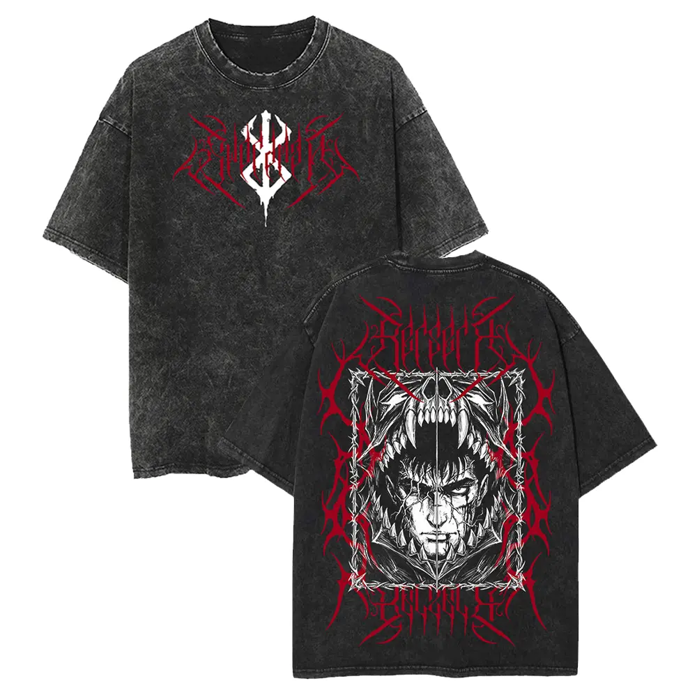 Black Swordsman Graphic Print Cotton Casual T-Shirt, Oversize Vintage Tee,Y2k Shirt,Oversize Shirt, Gift For Men Women, Apparel for Women Novelty Tees for Guys Black Menswear