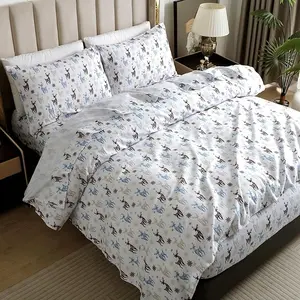 Mocassi 4-Piece Festive Flannel Bed Sheet Set, 100% Turkish Cotton with Hotel Premier Cozy Warmth