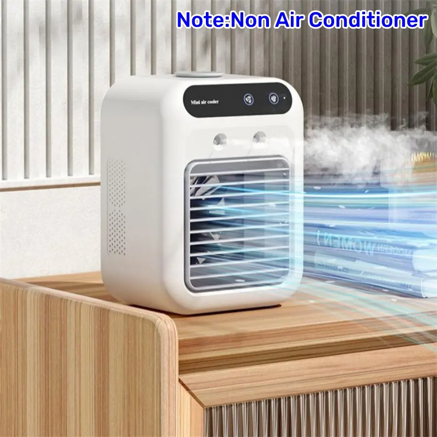 Portable Air Cooler Fan, Battery Operated Fan, Water Cooling Fan, Portable Misting Fan, Mist Fan Cooler for Room & Office Use, Perfect Gift for Father's Day, Ideal for Car Ventilation