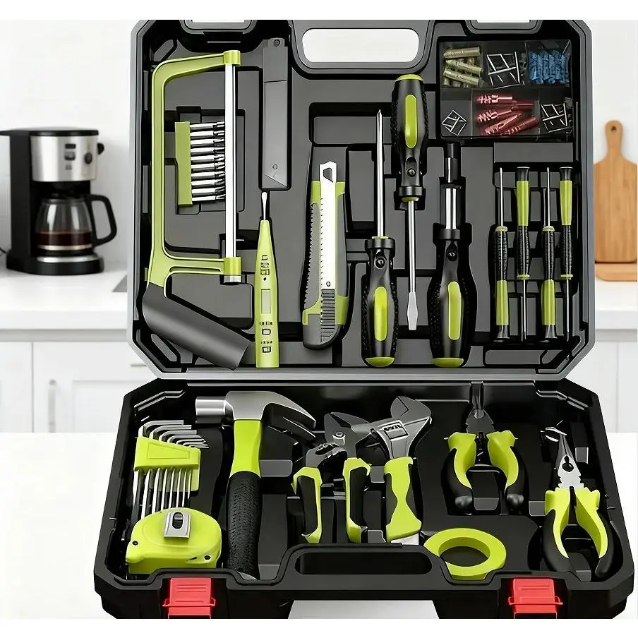 Karon Professional Compact Multi-Toolset, Home Hardware Tool Kit, Multi-Functional Electrician Repair Tools with Portable Storage Organizer