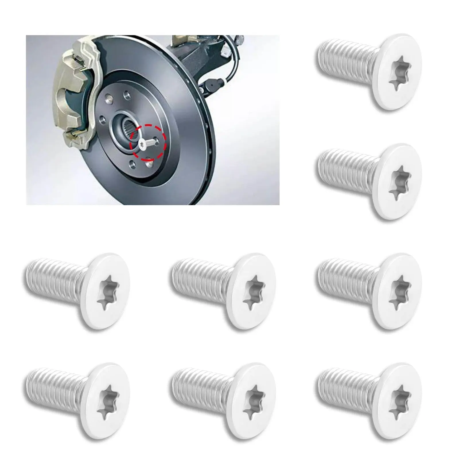 8-Pack Stainless Steel Brake Rotor Screw Replacement OEM#11609271