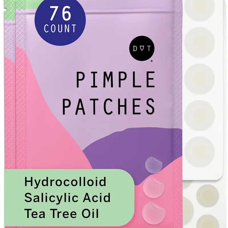 Dot Pimple & Zit Patches for Face – All-Natural Custom Triple-Action Formula Absorbs, Clears & Brightens Acne Spots with Hydrocolloid, Vitamin C, Tea Tree Oil & Salicylic Acid (8, 10, 12 mm, 76 ct)