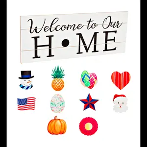 Interchangeable Wood Sign, "Welcome To Our Home"