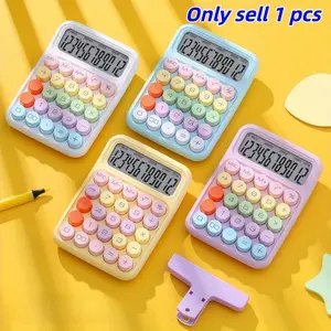 Large LCD Display Calculator, Colorful Keyboard, 12-Digit Accounting Tool for Office & School, Office Supplies, Battery Not Included
