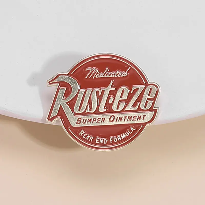 1PC Medicated Bumper Ointment Cartoon Enamel Pin, Vintage Retro Style Parody Humor Badge, Enamel Lapel Pins, Brooch Pin Clip, Alloy, Funny Humorous Car Truck Themed Accessory for Automotive Enthusiasts, Mechanic Gift Idea, Dashboard Decoration