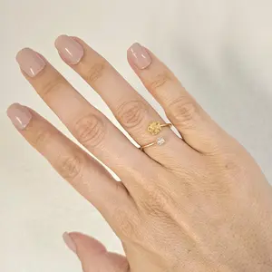 Mustard seed 18k Gold Plated Adjustable Ring