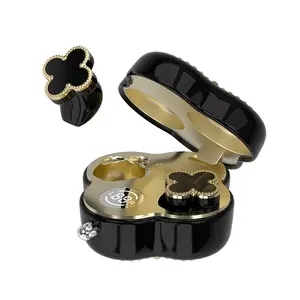 2026 New 5.4 Yx66 Luxury Wireless Earphones, Four Leaf Clover Design, Enc Noise Reduction, Half In-Ear, Includes Necklace