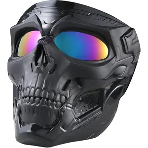 Tactical skull mask is suitable for CS shooting games, role playing, Halloween, outdoor sports decoration.Windproof Tactical Skull Goggles