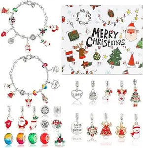 Christmas Vacation Advent Calendar Bracelets 2025 24 Days Countdown with 2pcs Festive Charms for Holiday Traditions