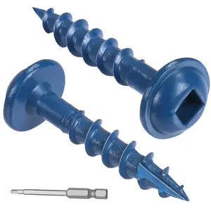 Pocket Hole Screws 1 Inch, 160 count Pocket Screws #8 x 1, Blue Coated  Screws for Exterior, Coarse Thread Square Drive, Self-Tapping Tip
