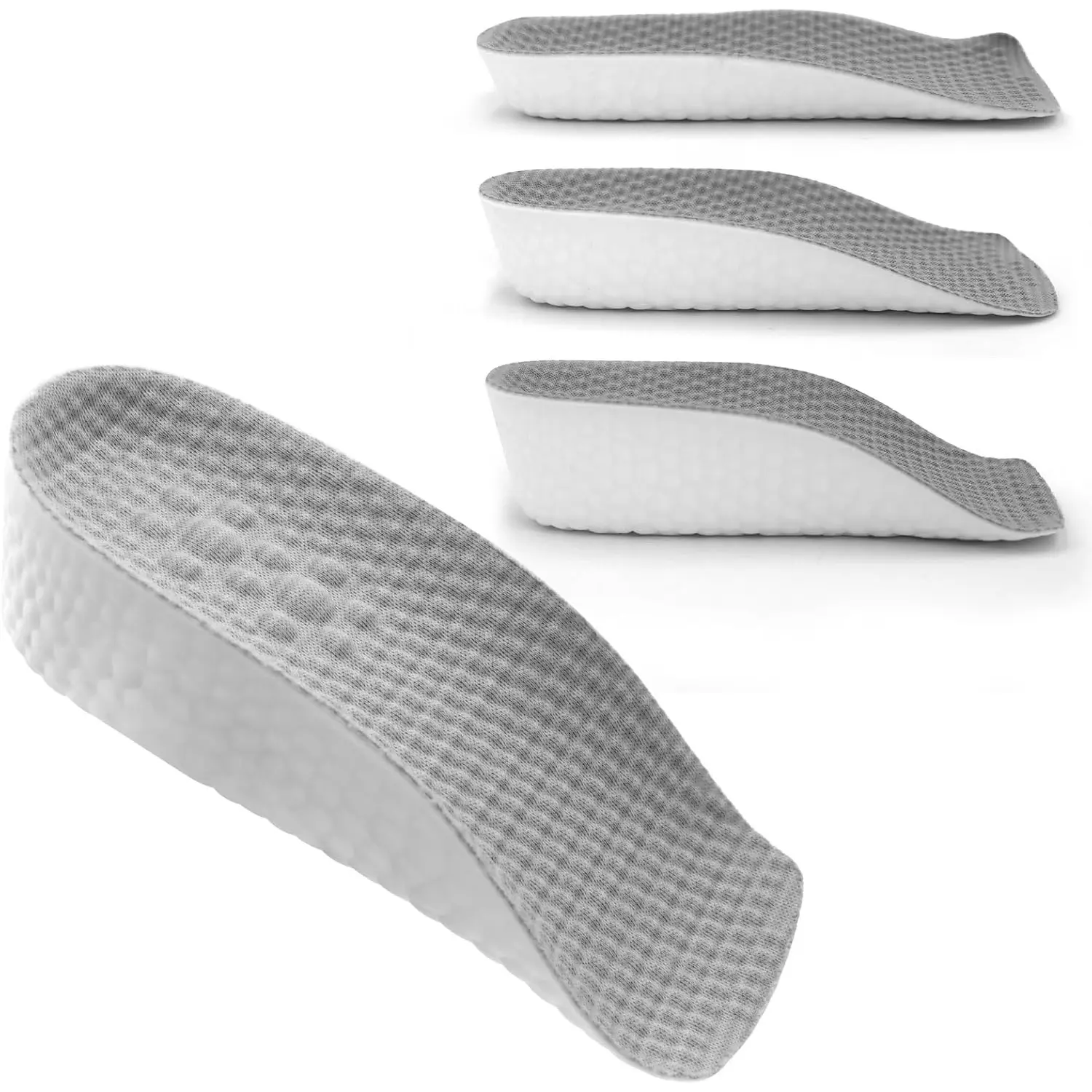 4D Invisible Height Increase Half Insoles 1.5/2.5/3.5cm, Soft Shock Absorbing Heel Lift Inserts, Breathable Arch Support Shoe Pads for Men & Women