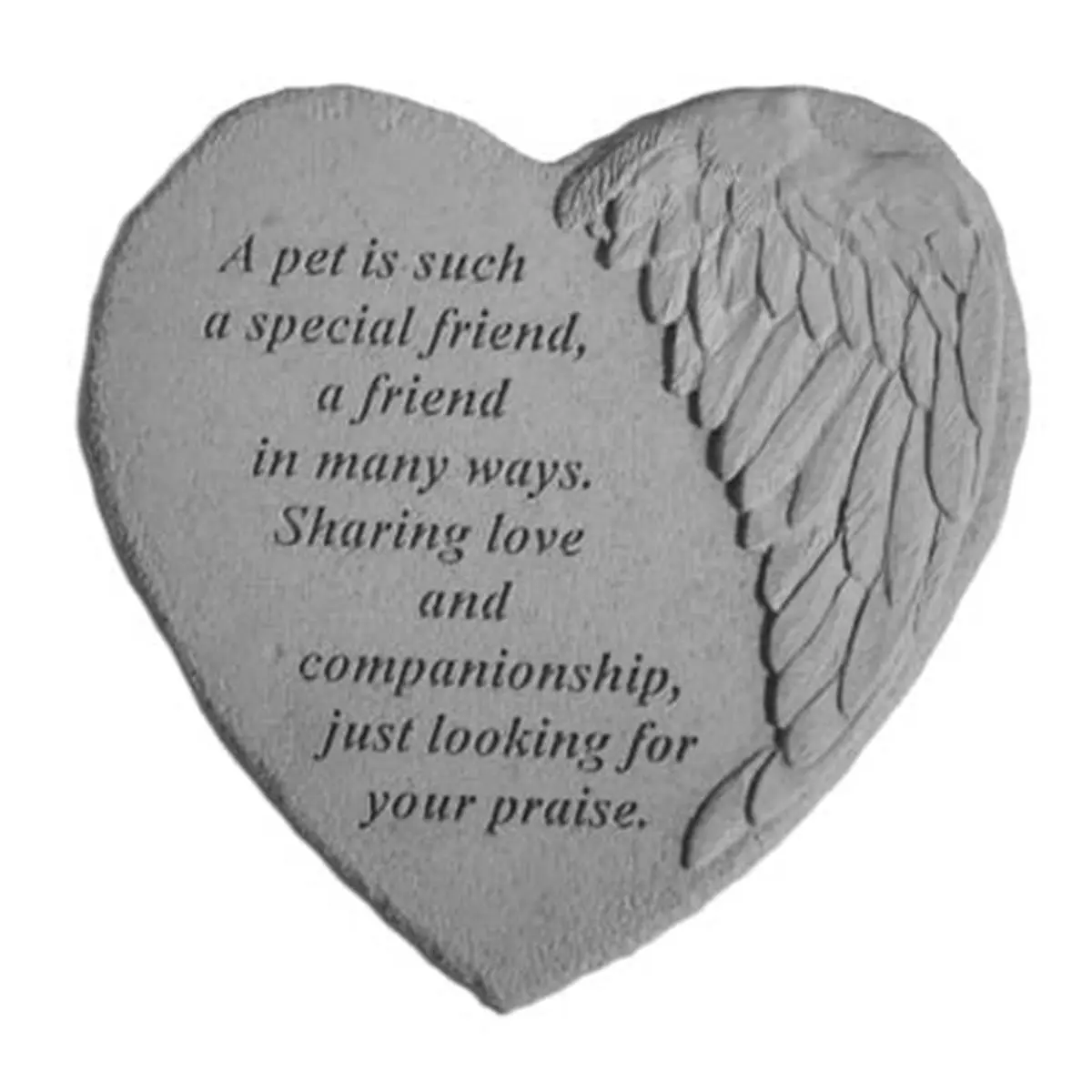Kay Berry 08914 Winged Heart Pet Memorial Stone - Commemoration Piece with Emotional Value, Featuring "A Pet Is Such..." Inscription