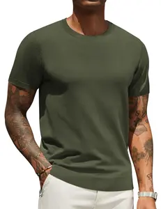 COOFANDY Men's Crewneck Sweater Short Sleeve Knit Pullover Casual Basic Tops Classic Fashion Tees
