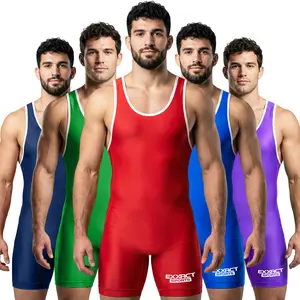 Exxact Sports Men's Plain Red Wrestling Singlet, High Performance Powerlifting Singlet Wrestling Singlets for Men