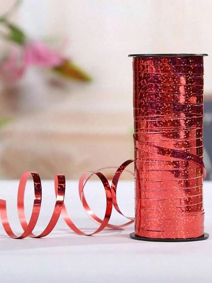 100 Yards Bright Red Curling Ribbon,3/16 inch x 500 Yards Shiny Red Curling Ribbon Sparkling Balloon String for Valentines Day Holidays Birthdays New Year Decorations, Patriotic Gift Wrapping,Bows,Crafting
