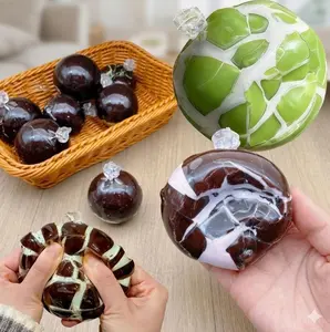 Crispy Stress Ball, Wax Cracking Squishy, Crispy Chocolate moldable Crunchy Stress Balls, Stress Relief Toy, Fidget Toy, Anxiety Relief Food Toy(2pcs-b)
