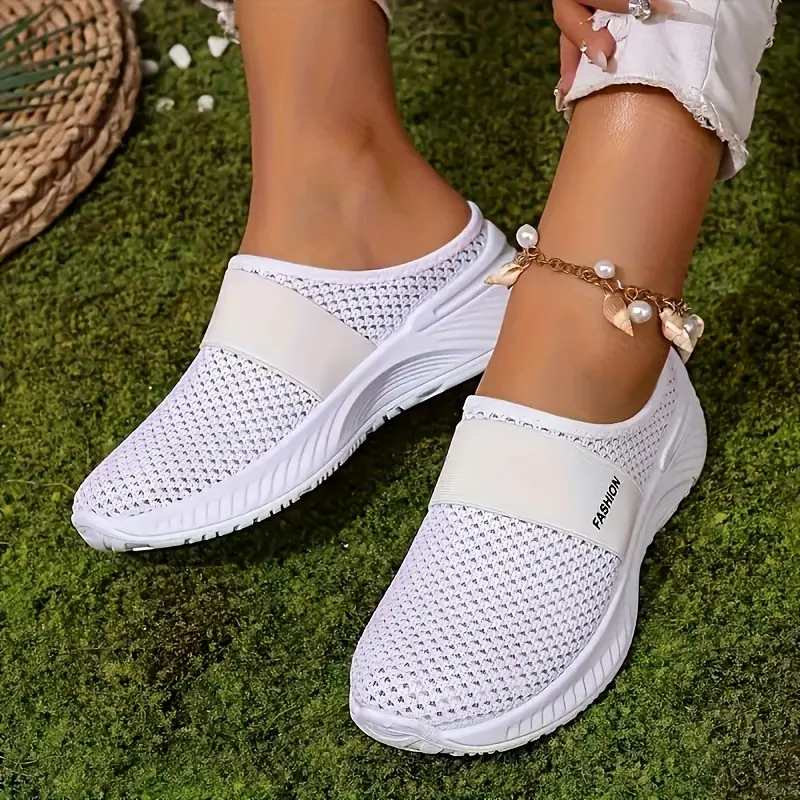 mule sneakers open back walking shoes