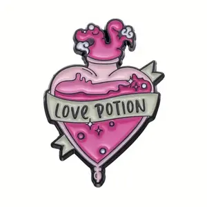 Cute love potion heart enamel pin