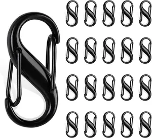 Lock Combo, Total 21PCS Clips Anti-Theft, S Shaped Zipper Locks, Locks Anti-Theft for Luggage, Clothing, Backpacks, Boots, Purses, Travel Outdoor Sports - Black