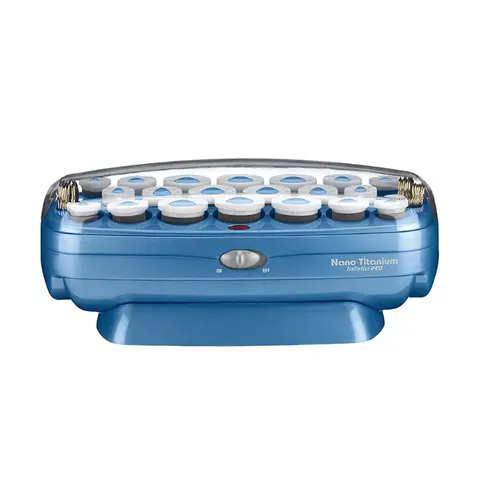 BaBylissPRO Nano Titanium Professional 20-Roller Hairsetter (Model BABNTCHV21) - Salon Equipment, Ionic Ceramic Heated Curler, 8 Large Rollers, 20 Color-Coded Metal Clips, Smooth Frizz Control, Bouncy Long-Lasting Curls, Gentle on Hair