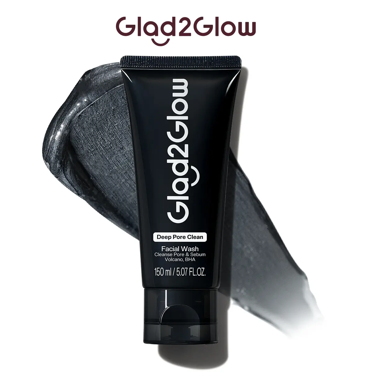 Glad2Glow Deep Pore Clean Facial Wash | Blackhead & Acne Cleanser with Volcano & BHA for Oily Skin Glad2Glow Deep Pore Clean Facial Wash | Blackhead & Acne Cleanser with Volcano & BHA for Oily Skin