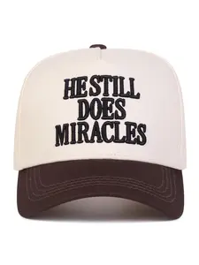 Unisex Miracles Embroidered Baseball Cap, Snapback Hat, Adjustable Outdoor Sun Protection Hat, Casual Fitted Design for Spring & Fall Travel, Quality Caps