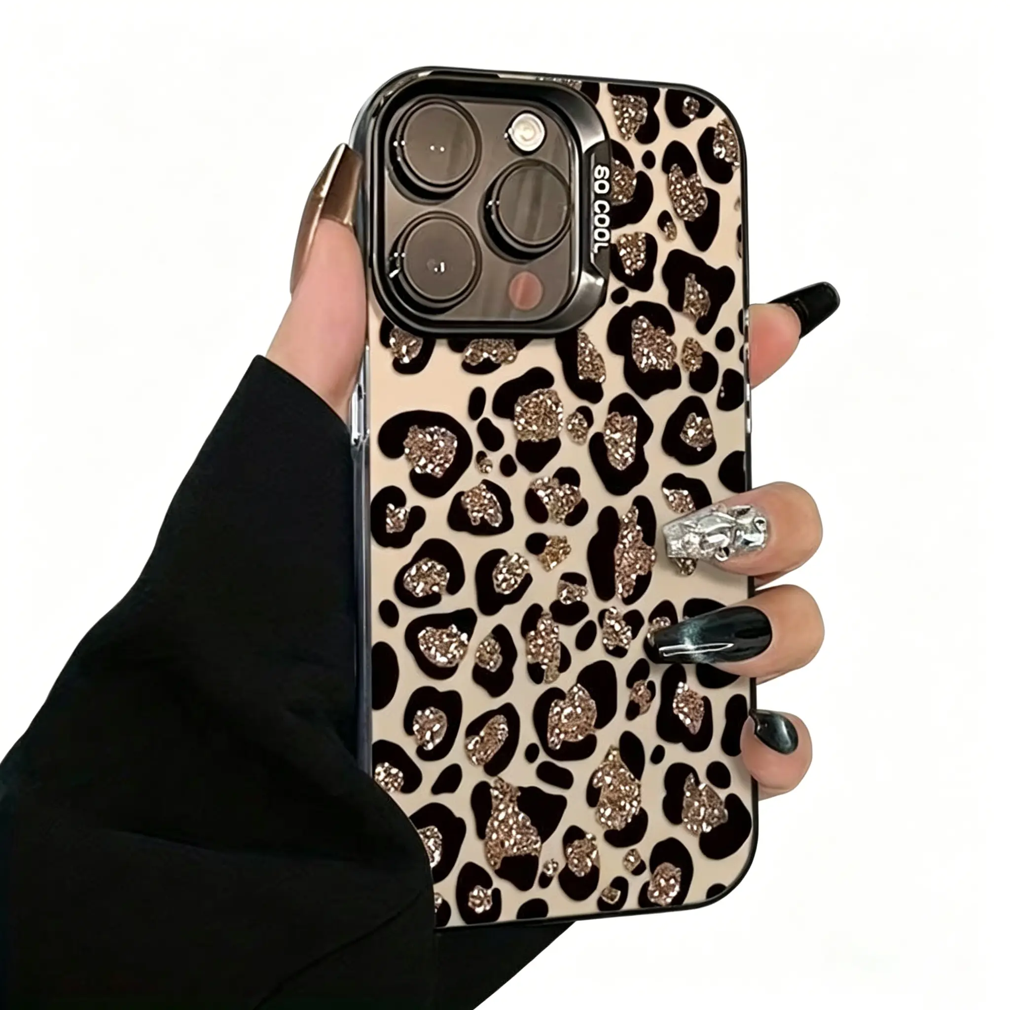 New Leopard Print IMD TPU Protective Smartphone Case - Shockproof, Anti-Slip, Gold Cover, Mobile Phone Accessory for iPhone 11,13,15,16,17 Plus, Pro Max, Multi-iPhone Fit for Handheld Devices