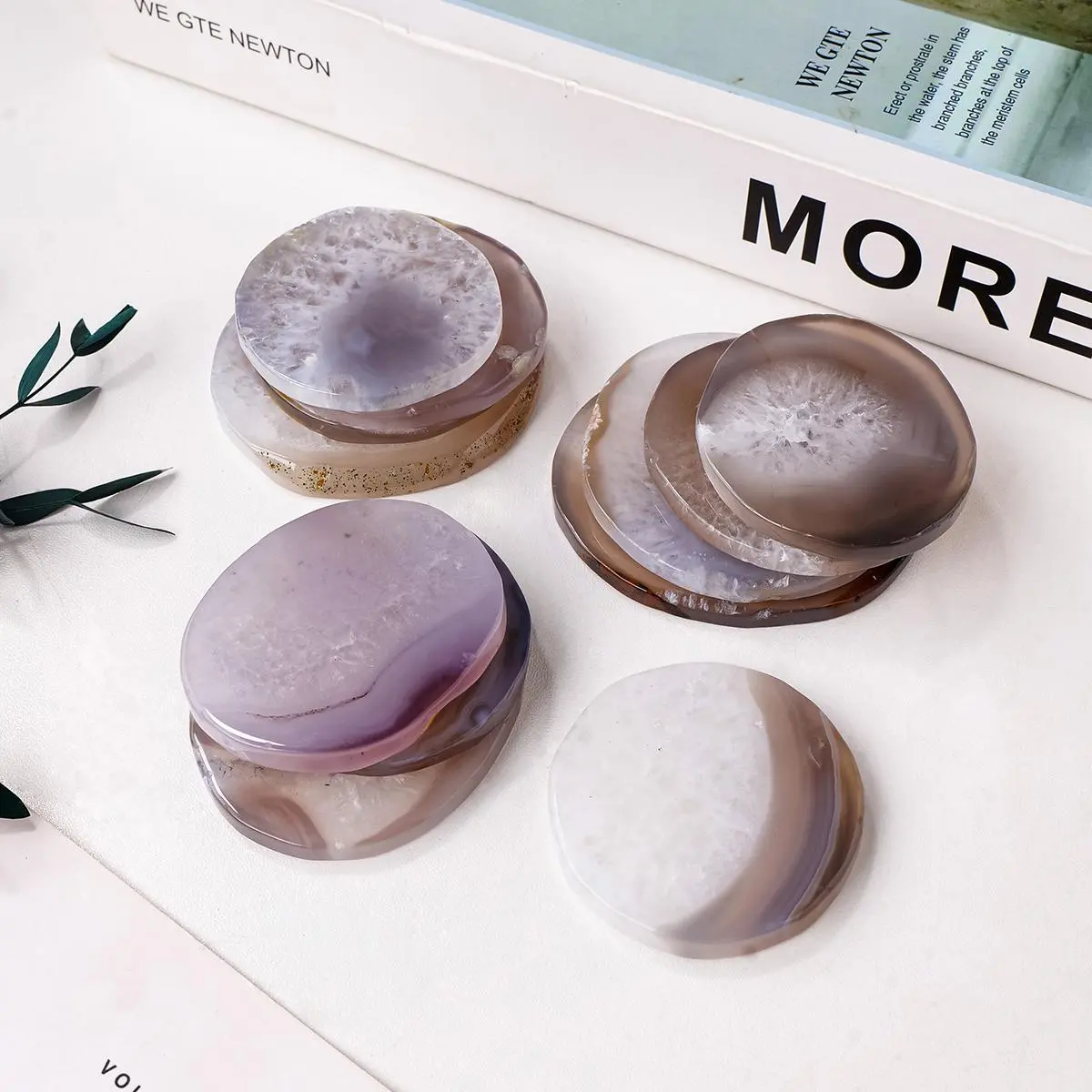 Natural Crystal Agate Stone, 1 Count Worry Stone, Natural Gem Polished Healing Stone, DIY Accessory, Pendant, Home Decoration, Crystal Decorative Stones