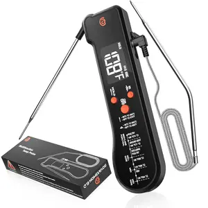 3-in-1 Digital Meat Thermometer for Kitchen Cooking - Wired Probe,  Read Temperature with  Thermometry for Pizza Making, BBQ, Air Fryer, Deep Fry, Roasting