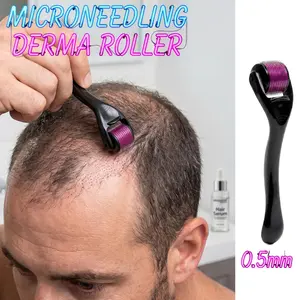 Premium 0.5mm Microneedling Derma Roller | 540 Titanium Needles for Facial Skincare, Beard Care, Scalp Wellness & Self-Care