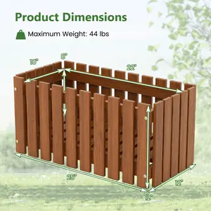 COSTWAY - Solid Wood Raised Garden Bed for Flower and Vegetable